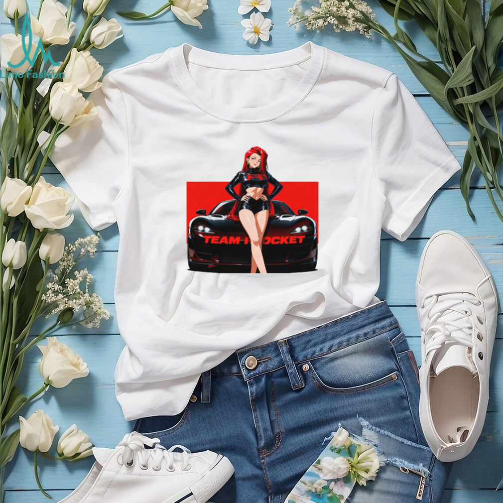 Team Rocket Jessie Anime Girl with Sports Car Graphic Tee