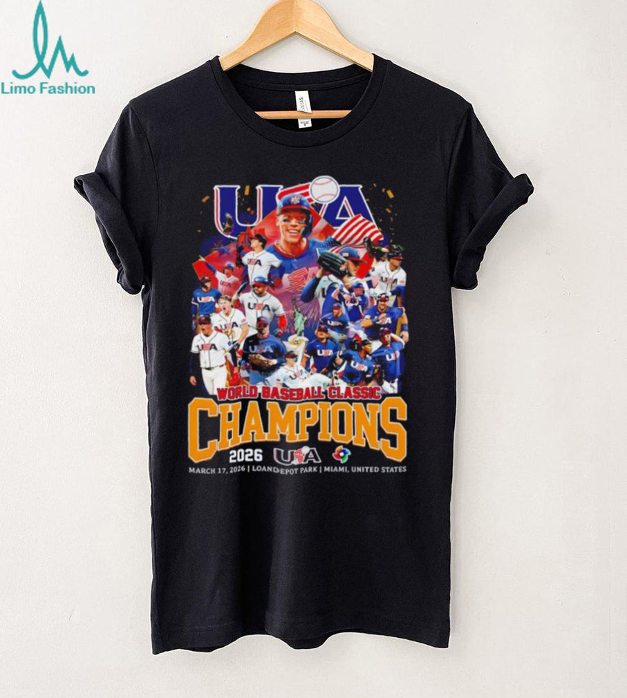 Team USA World Baseball Classic 2026 Champions Roster T Shirt