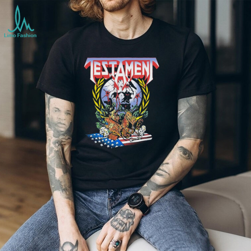 Testament Band New Order World Map Thrash Metal T Shirt