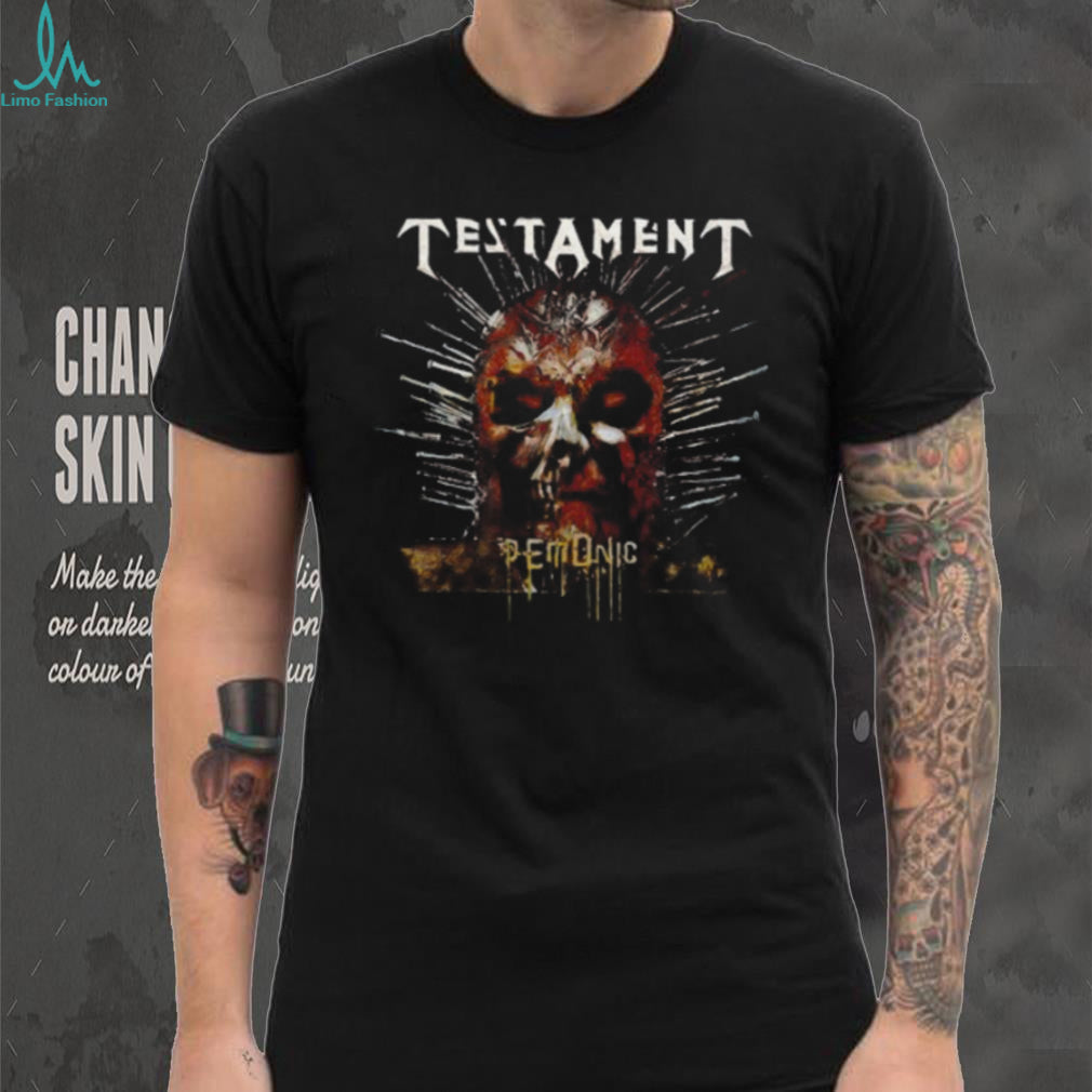 Testament Demonic Album Cover Nail Skull Metal T Shirt