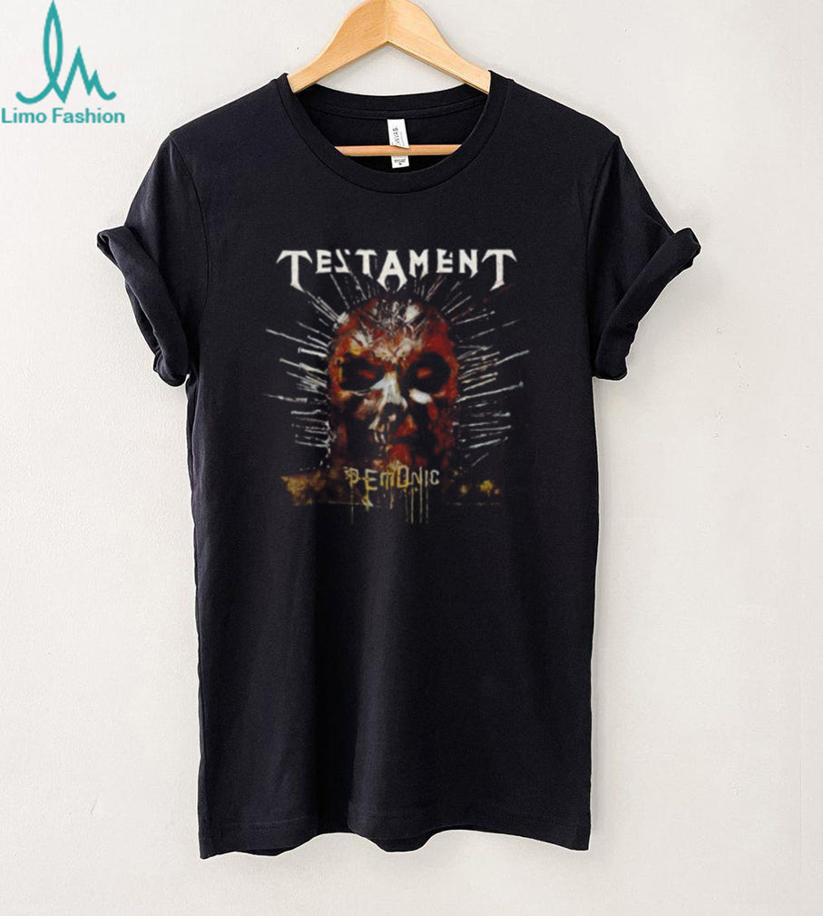 Testament Demonic Album Cover Skull Graphic Metal T Shirt