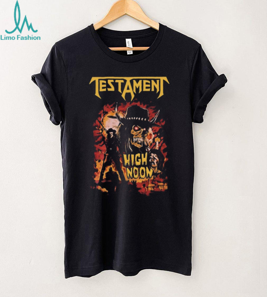 Testament High Noon Cowboy Skeleton Metal Band Graphic T Shirt