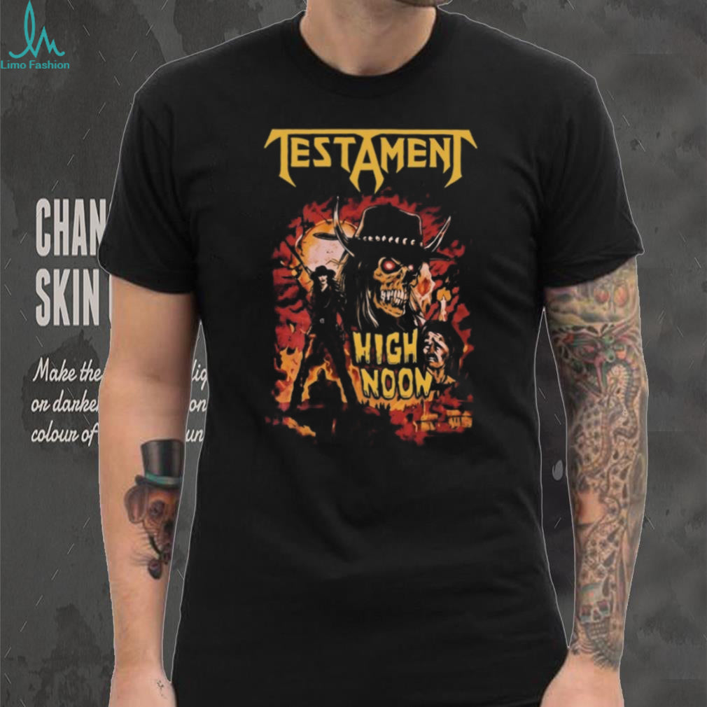 Testament High Noon Cowboy Skeleton Metal Band Graphic T Shirt