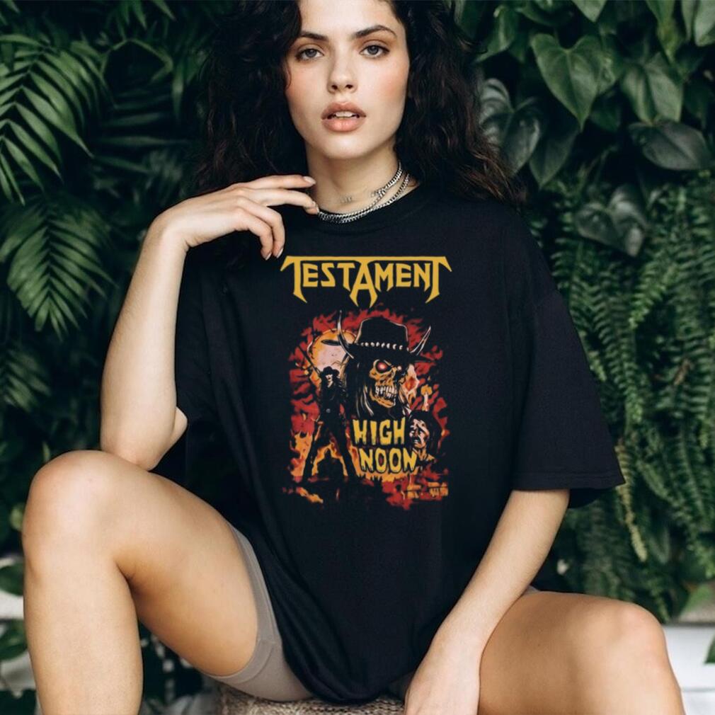 Testament High Noon Cowboy Skeleton Metal Band Graphic T Shirt