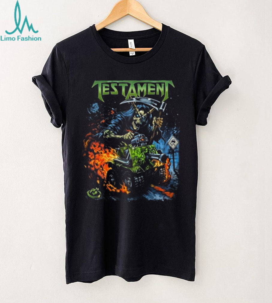 Testament Skeleton Reaper Driving Monster Truck Thrash Metal T Shirt