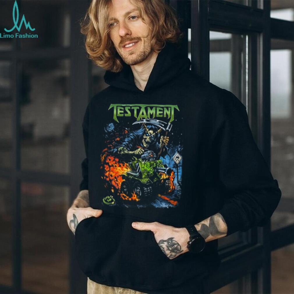 Testament Skeleton Reaper Driving Monster Truck Thrash Metal T Shirt