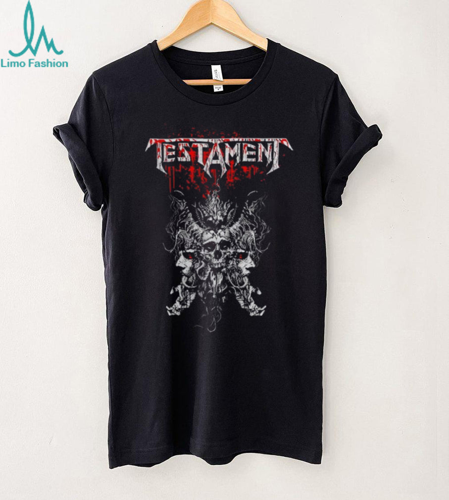 Testament Three Headed Demon Blood Splatter Metal T Shirt