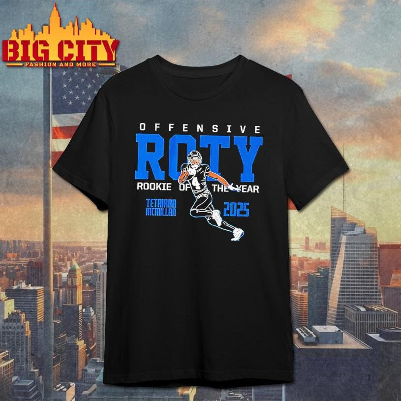 Tetairoa Mcmillan Carolina Panthers 2025 Offensive Rookie Of The Year Number 4 Shirt