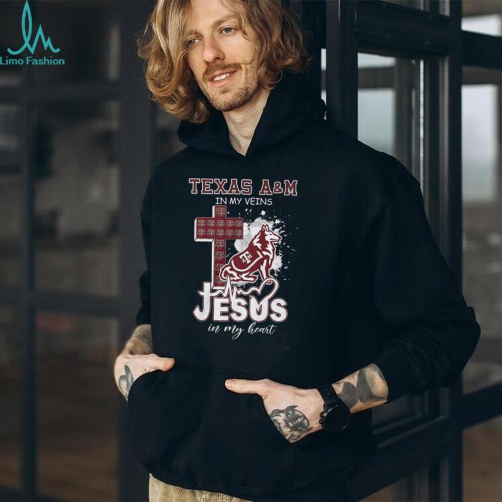 Texas A&M In My Veins Jesus In My Heart Aggies Christian T Shirt