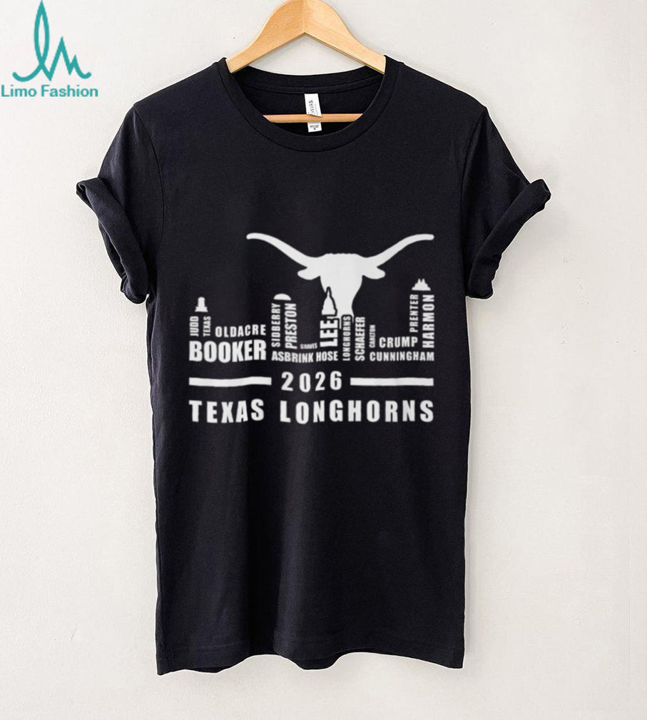 Texas Longhorns 2026 Roster Names and Hook ‘Em Logo T Shirt