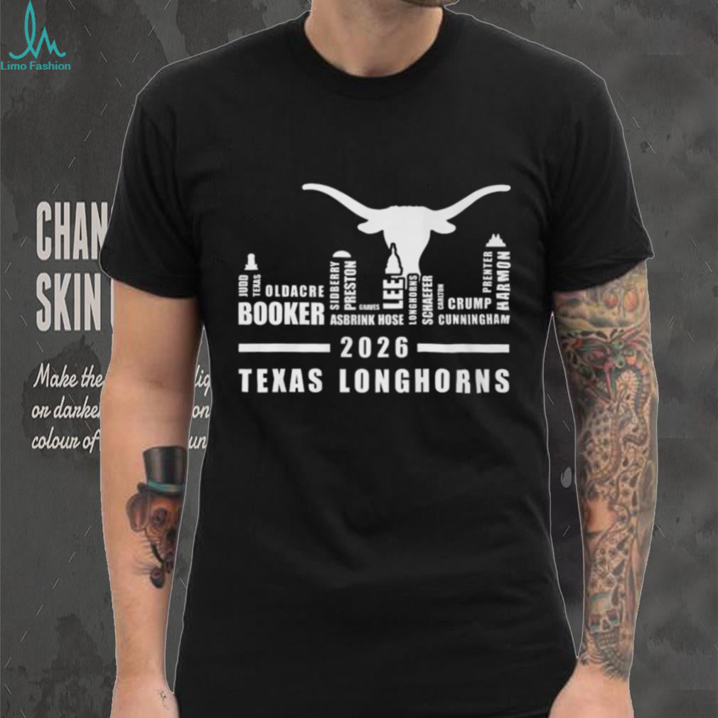Texas Longhorns 2026 Roster Names and Hook ‘Em Logo T Shirt