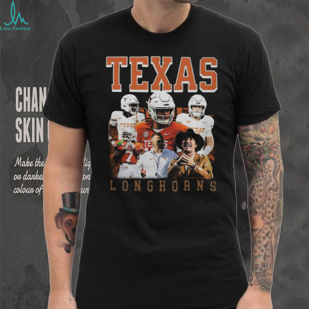 Texas Longhorns Football Legends and Coach Steve Sarkisian Collage T Shirt