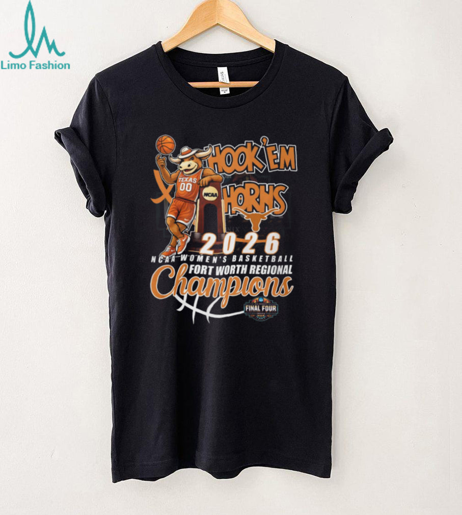Texas Longhorns Hook ‘Em Horns 2026 NCAA Women’s Basketball Regional Champions T Shirt
