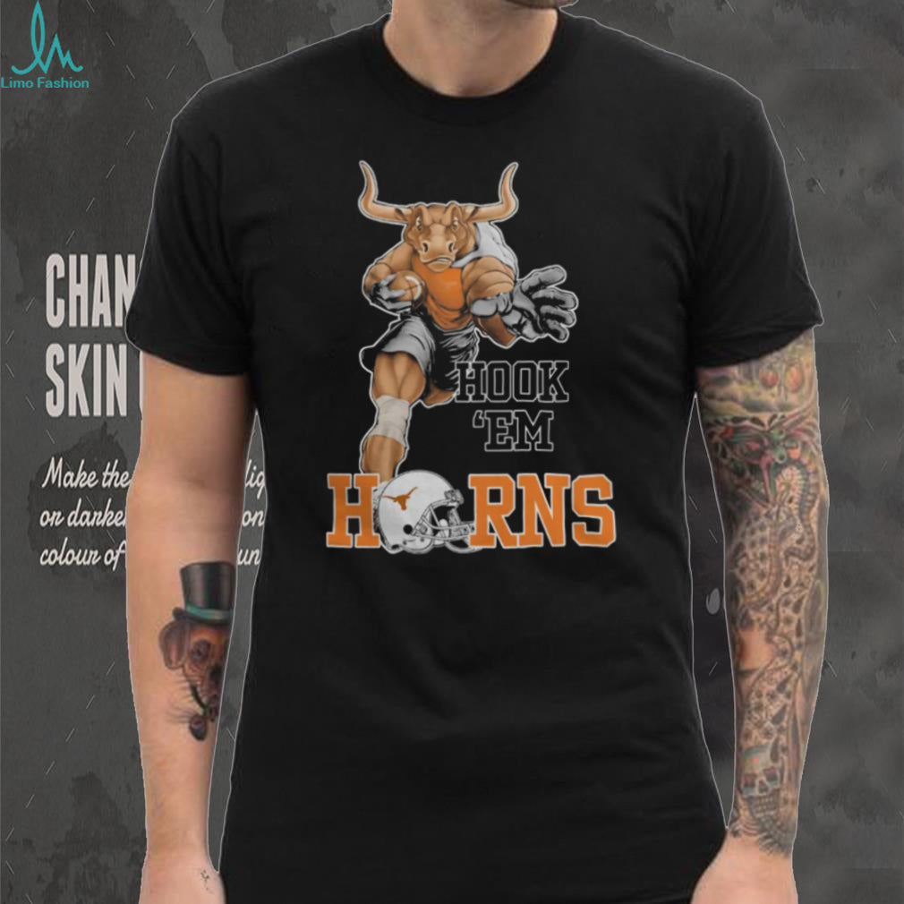 Texas Longhorns Hook ‘Em Horns Football Mascot Action Graphic T Shirt