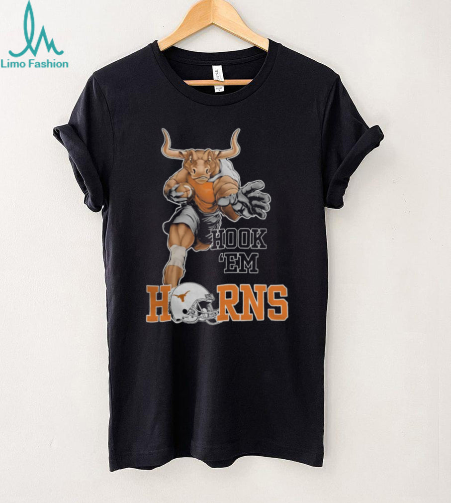 Texas Longhorns Hook ‘Em Horns Football Mascot Action Graphic T Shirt
