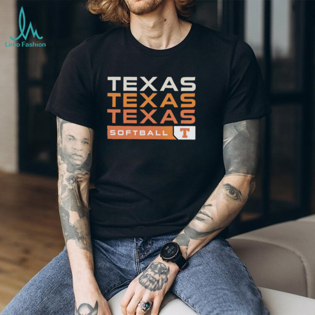 Texas Longhorns Softball Retro Stacked Text Logo T Shirt