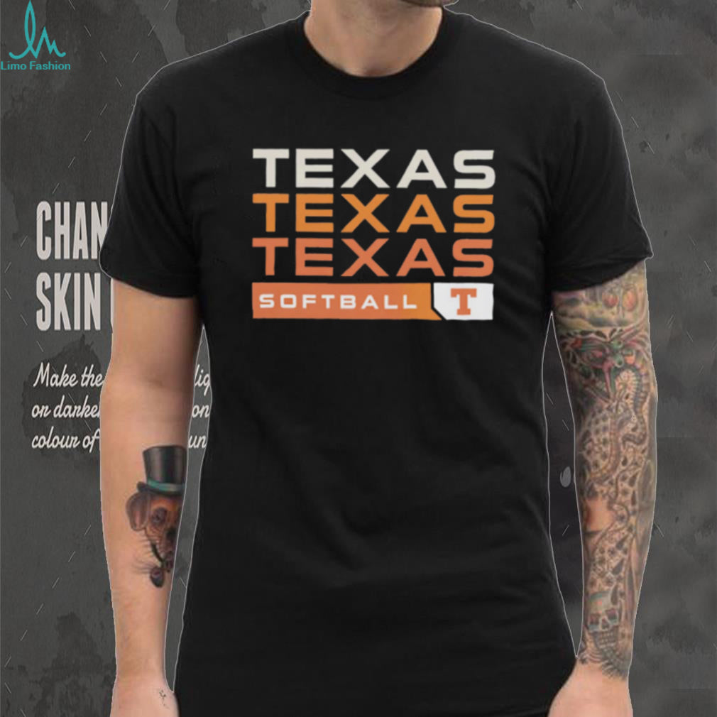 Texas Longhorns Softball Retro Stacked Text Logo T Shirt