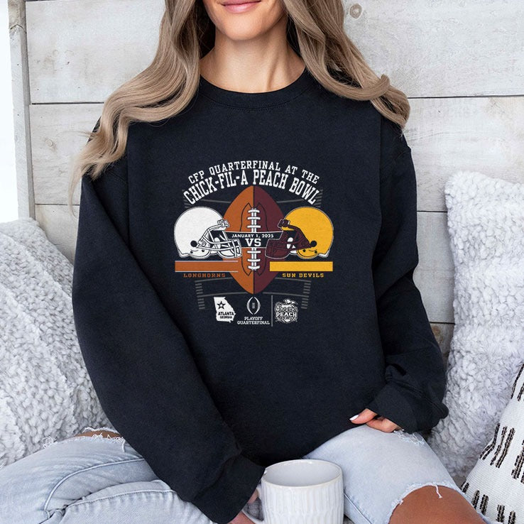 Texas Longhorns Vs Arizona State Sun Devils Peach Bowl 2025 T Shirt