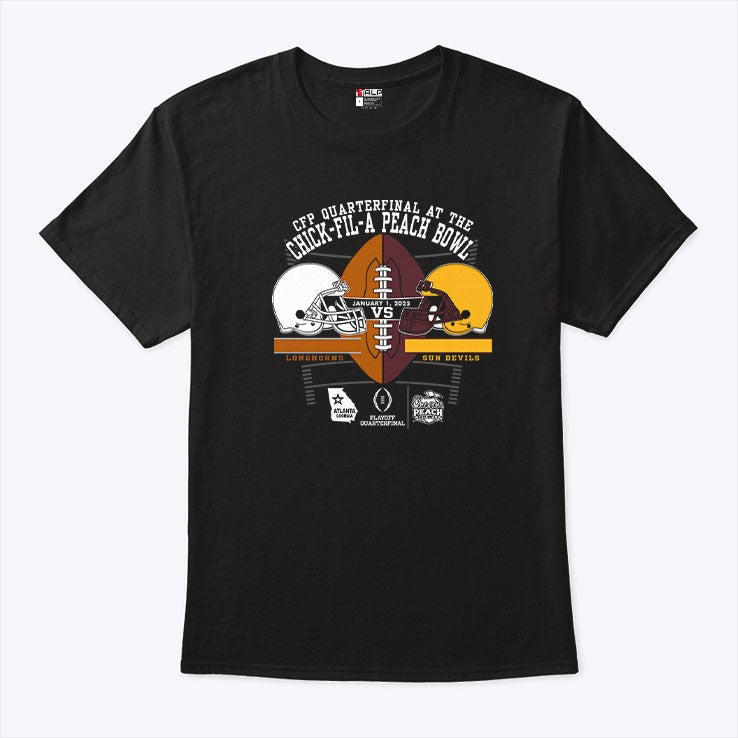 Texas Longhorns Vs Arizona State Sun Devils Peach Bowl 2025 T Shirt
