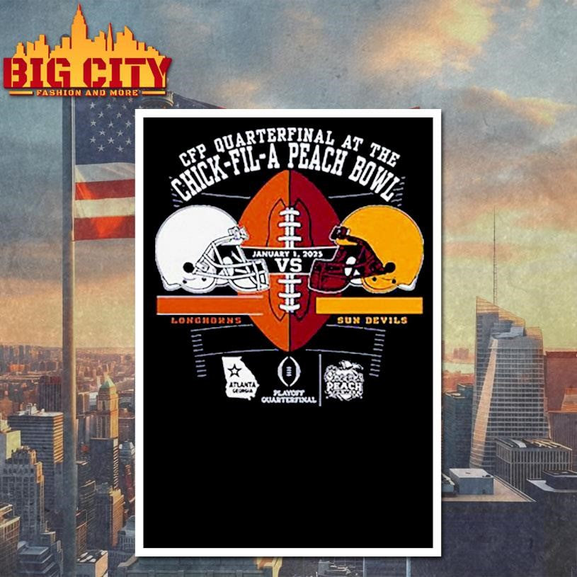 Texas Longhorns Vs Arizona State Sun Devils Peach Bowl 2025 Shirt