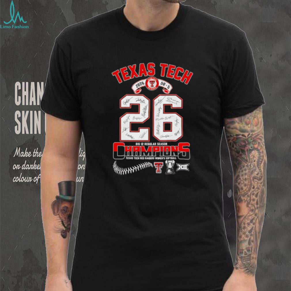 Texas Tach 2026 50 5 Big 12 Regular season Champions signature shirt