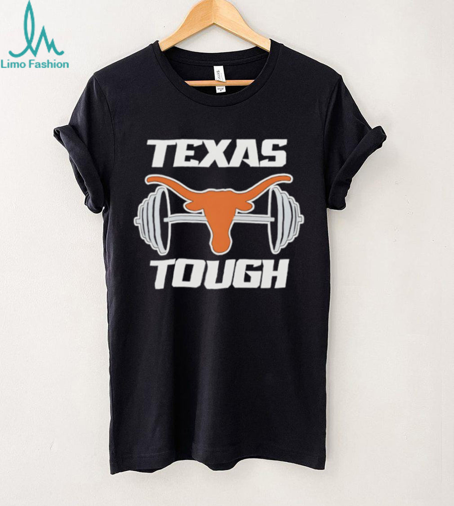 Texas Tough Longhorns Weightlifting Barbell Graphic Black T Shirt