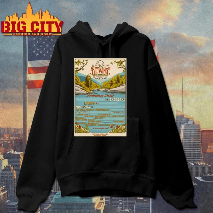 The 13 Annual Red Wing Roots Music Festival Mount Solon VA On Jun 19-21 2026 Poster Shirt