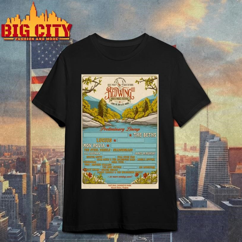The 13 Annual Red Wing Roots Music Festival Mount Solon VA On Jun 19-21 2026 Poster Shirt