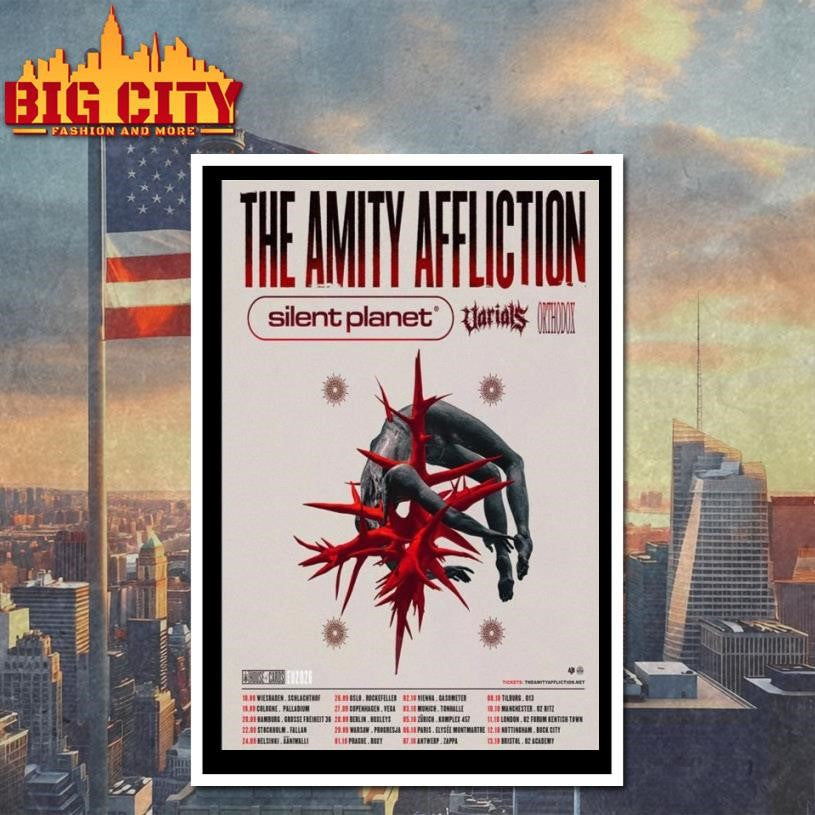 The Amity Affliction Europe UK 2026 Poster Shirt