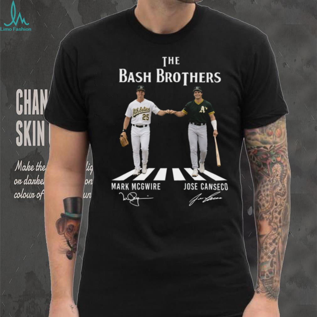 The Bash Brothers Oakland Athletics Mark McGwire Jose Canseco Vintage Baseball Retro Style Shirt