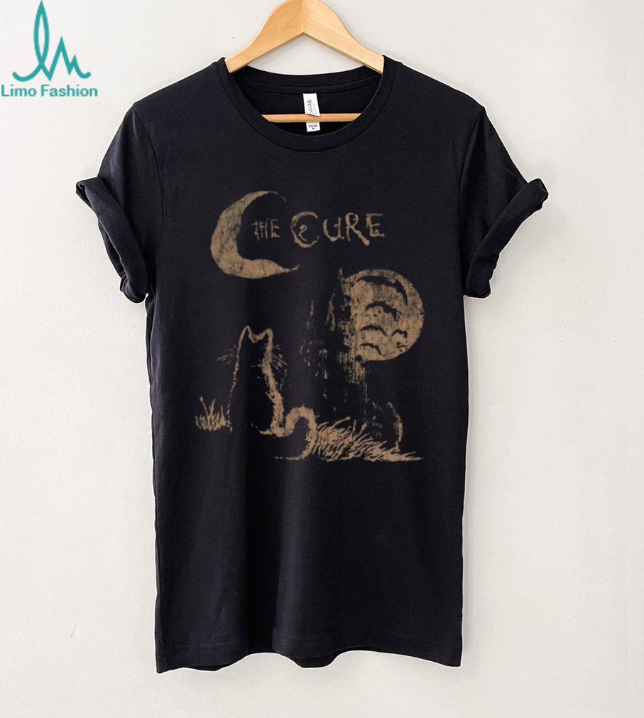 The Cure Gothic Rock Band Silhouette Cat Vintage Retro Style Fans Shirt