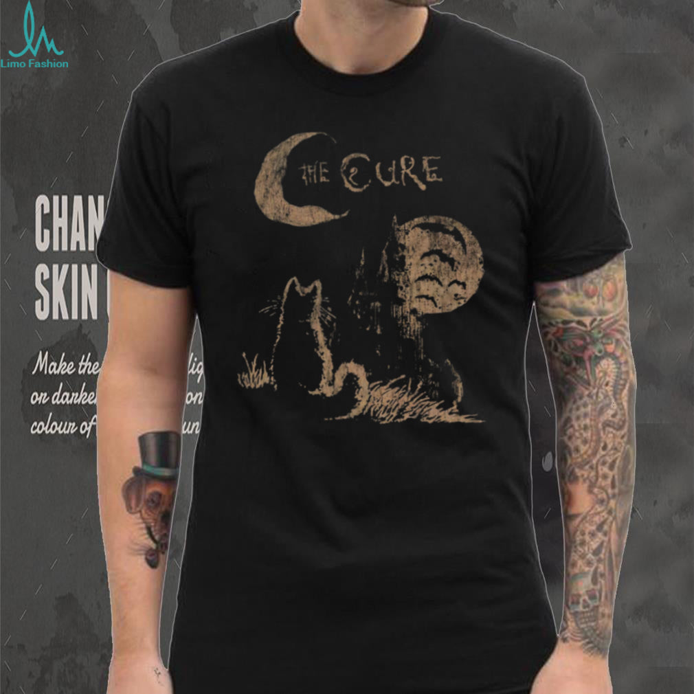 The Cure Gothic Rock Band Silhouette Cat Vintage Retro Style Fans Shirt