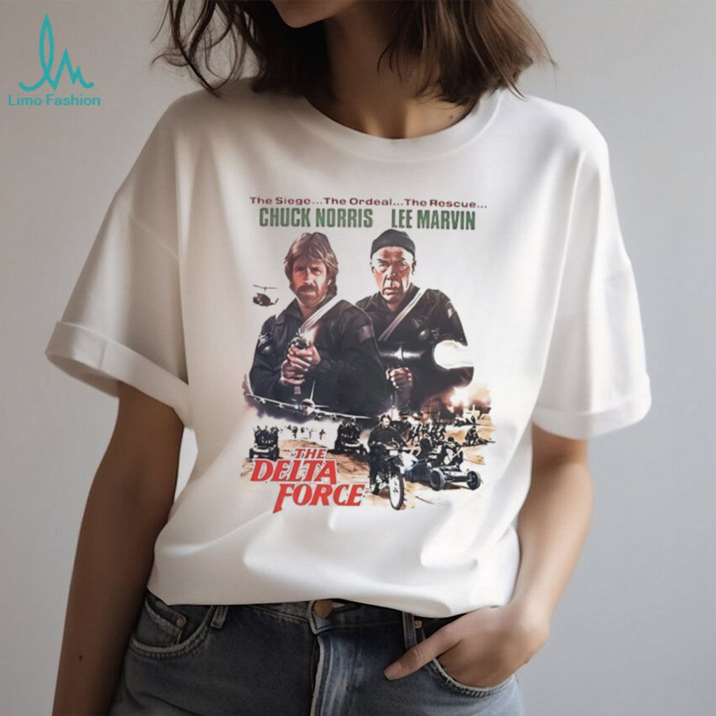 The Delta Force Chuck Norris Lee Marvin Retro Movie Poster T Shirt