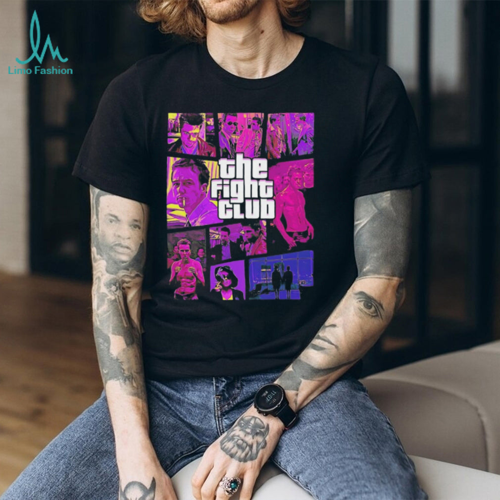 The Fight Club Movie Retro Video Game Style Collage T Shirt