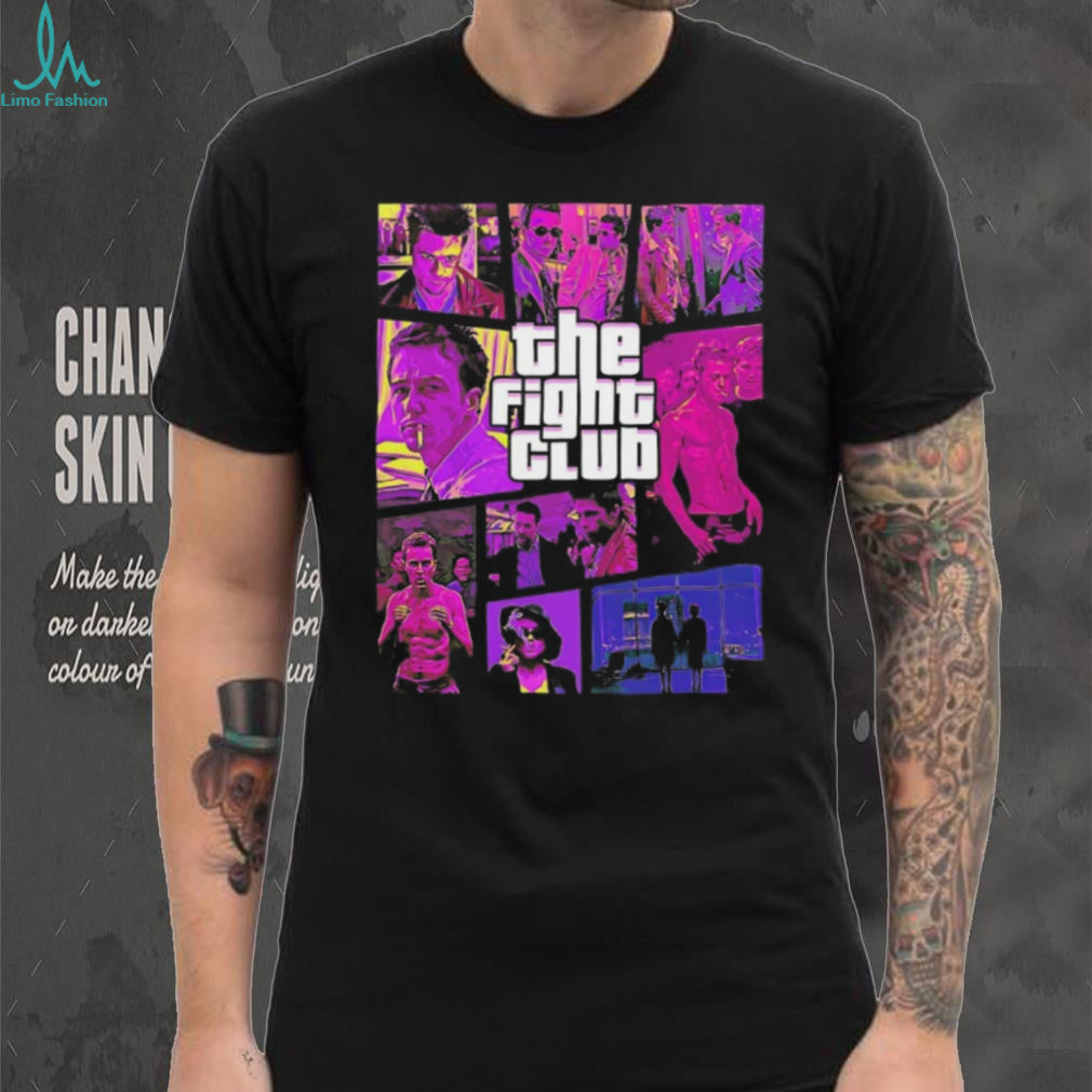 The Fight Club Movie Retro Video Game Style Collage T Shirt