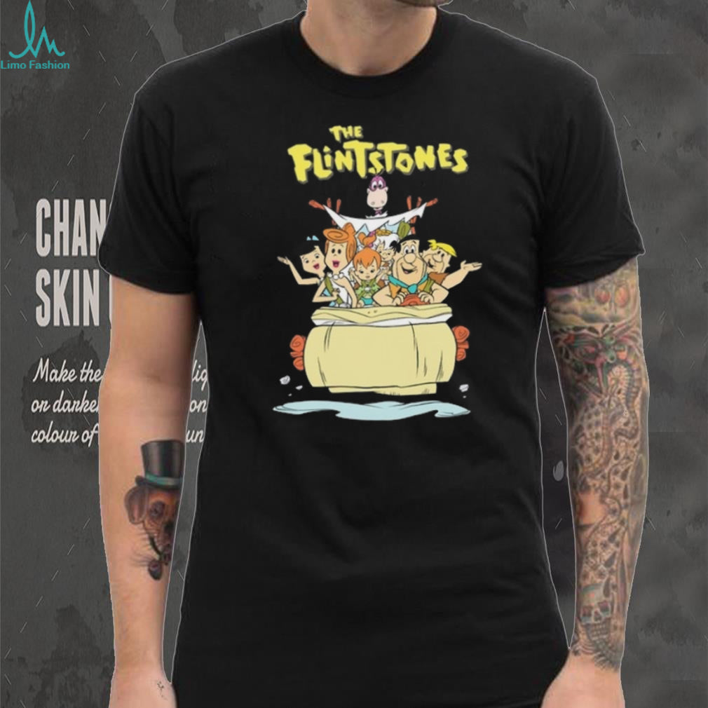 The Flintstones Stone Age Family Car Retro T Shirt