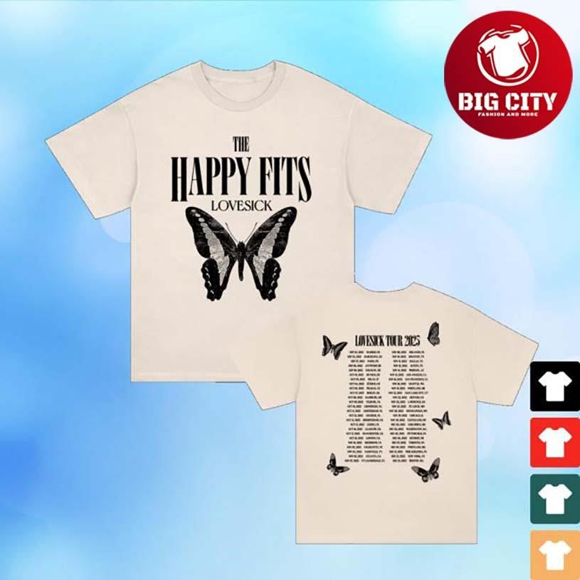 The Happy Fits Butterfly Tour Two Sided Shirt