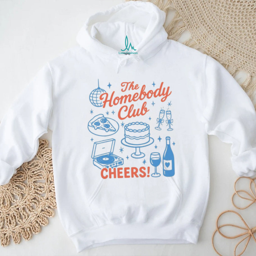 The Homebody Club Cheers Pizza and Wine Social Battery T Shirt