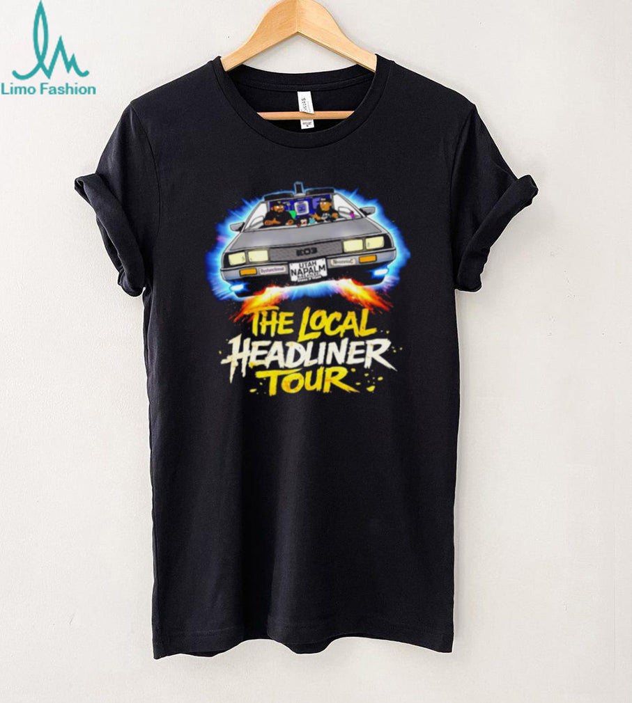 The Local Headliner Tour Retro DeLorean Time Machine Music T Shirt