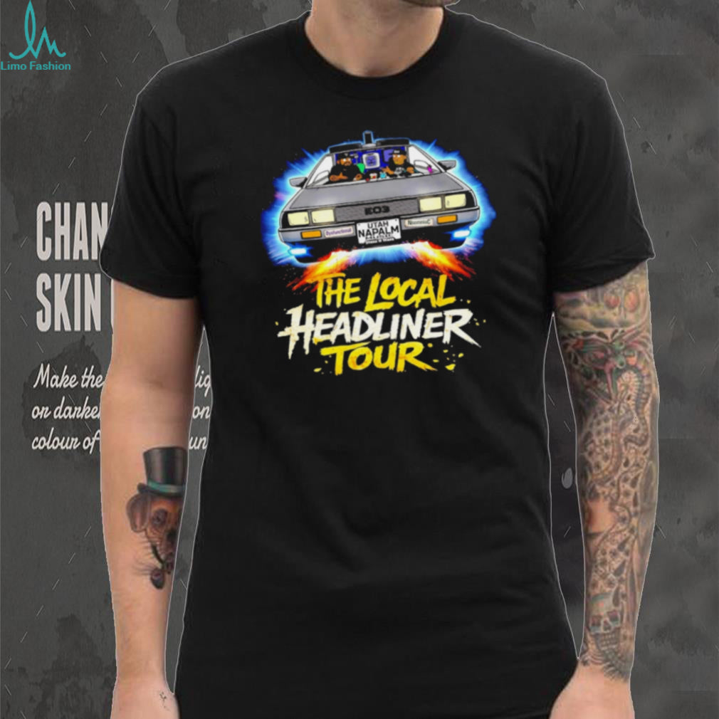 The Local Headliner Tour Retro DeLorean Time Machine Music T Shirt