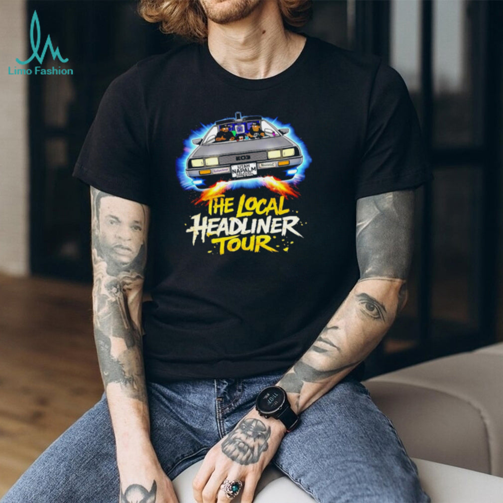 The Local Headliner Tour Retro DeLorean Time Machine Music T Shirt