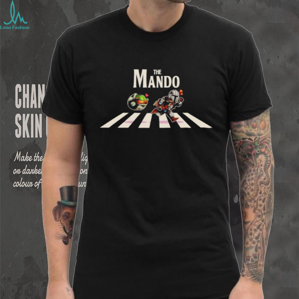 The Mando Grogu Abbey Road Crossing Sci Fi Parody T Shirt