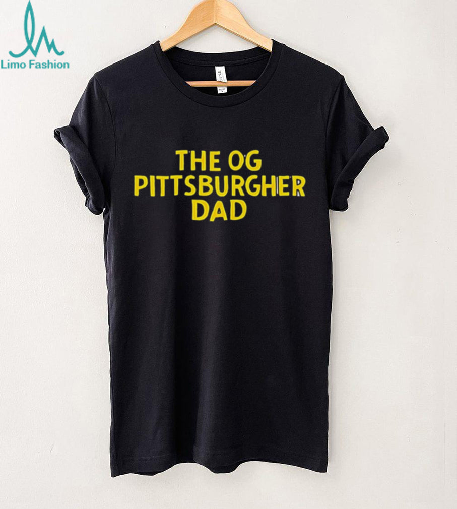 The OG Pittsburgher Dad Yellow Text Graphic T Shirt
