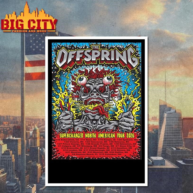 The Offspring Superchanrged North American Tour 2026 Poster Shirt