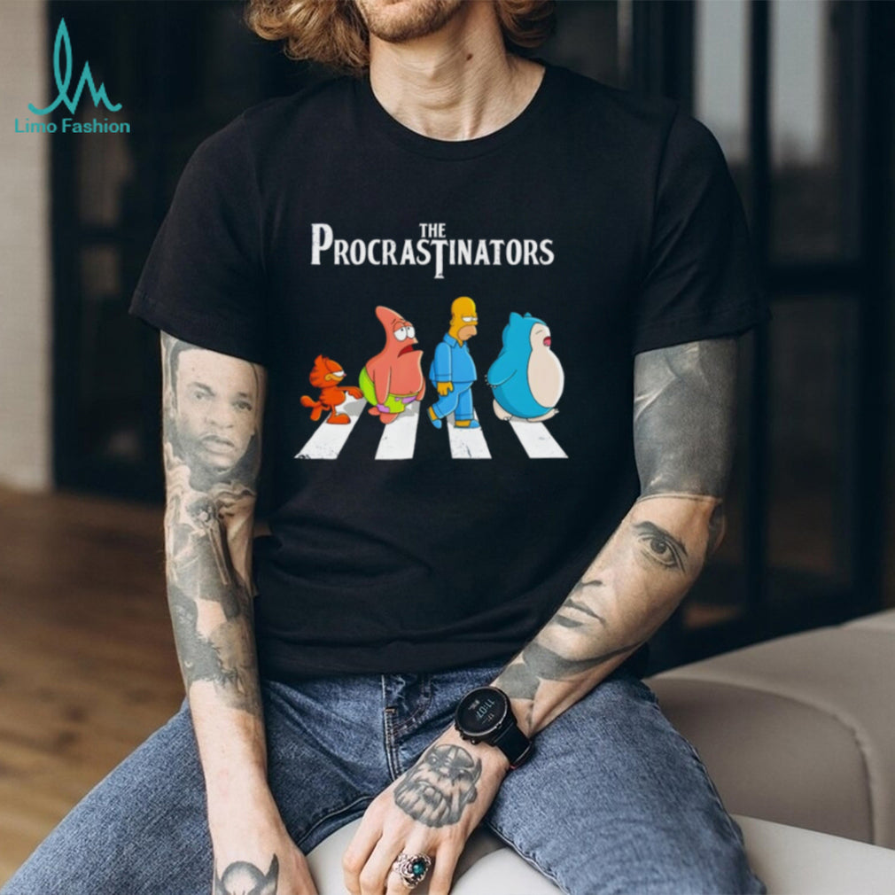 The Procrastinators Abbey Road Parody Cartoon Character T Shirt