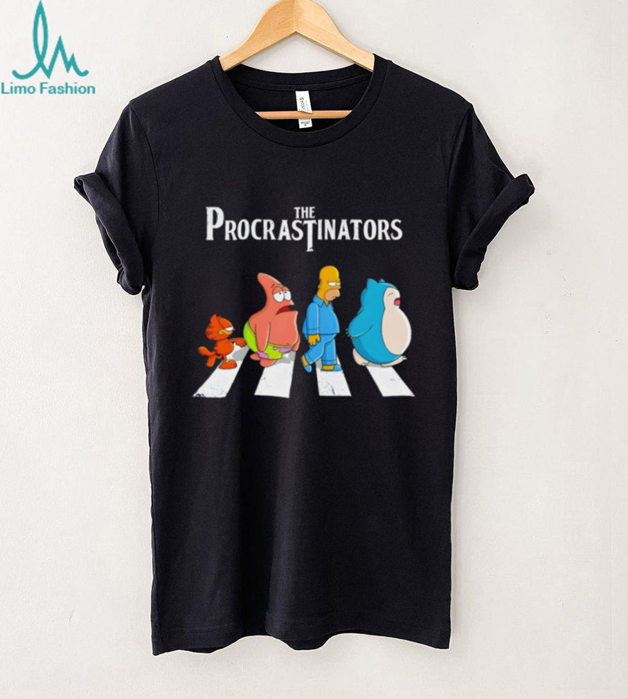 The Procrastinators Abbey Road Parody Cartoon Character T Shirt