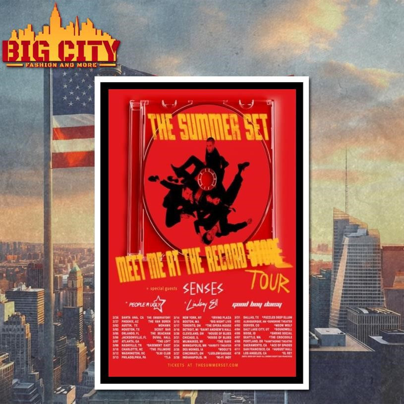 The Summer Set Meet Me At The Record Tour 2026 Poster Shirt