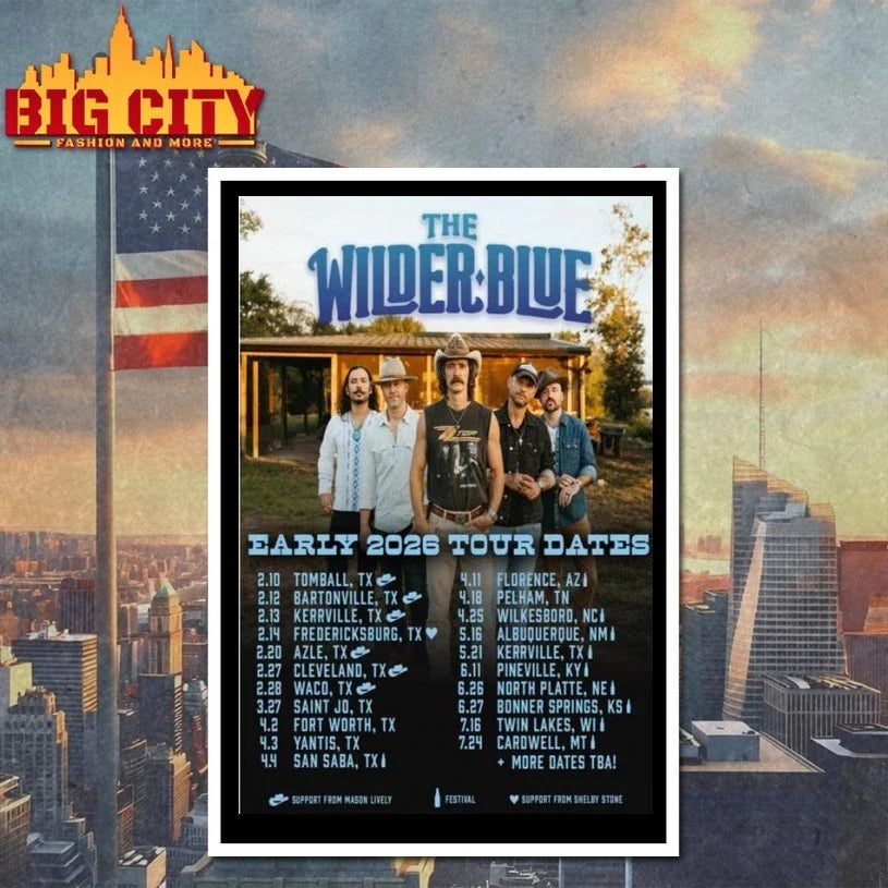 The Wilder Blue Early 2026 Tour Poster t-shirt