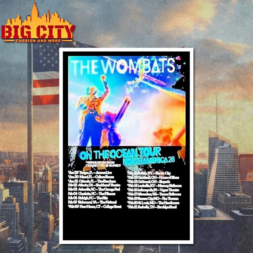 The Wombats Oh The Ocean North America Tour 2026 Dates Shirt