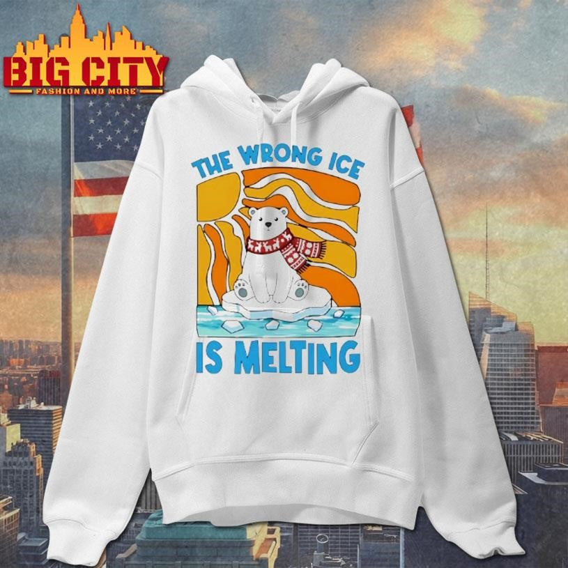 The Wrong Ice Is Melting Polar Bear Abolish Ice Cartoon Shirt